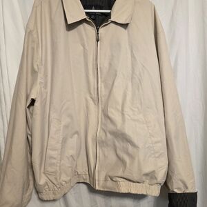 London Fog Men's Zip Up Tan Jacket Windbreaker Size XXL Regular Bomber Jacket